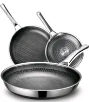 Aceself Pans Set Nonstick,Hybrid Non Stick Frying Pans Set(8+10+12inch),Pan