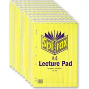 Spirax 905 Lecture Book Pad 7mm Ruled 7 Hole Punched Spiral 140 Pages A4 Pack 10