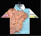 Origami Map Shirt Brazil, Brasilia, Rio de Janeiro, Fortaleza, Sao Paulo, Recife