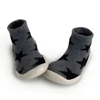 在飛比找Yahoo奇摩購物中心優惠-法國 Collegien 手工襪鞋 灰底黑星(20-25)