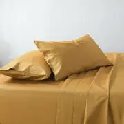 Soho 1000TC Cotton Sheet Set Mustard Super King Bed Extra Depth