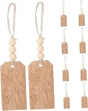 BUGUUYO 10pcs Rustic Stocking Tags Xmas Hanging Name Tags with Breads Ropes for Farmhouse Decor for Christmas Stockings and Holiday Labeling