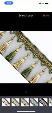 3.5 Yard Tassels Fringe Beaded Lace Trim For Curtain