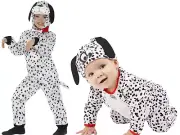 Dalmatian Dog Puppy Kids Jumpsuit 1001 Dalmations Fancy Dress Outfit