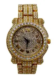 Hip Hop Blinge'd Out Ice Lucky 23 Pendent w/ Bling Mens Watch L0504-SSS05G
