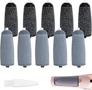 10 Pack Replacement Roller Refills Compatible with Finishing Touch Flawless Pedi Electric Tool File Include a Cleaning Brush (5 Coarse & 5 Fine Rollers)