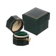 Green Mini Jewellery Box Ring Storage Organizer Case Small Travel Box for Rings
