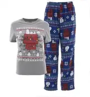 SNOOPY Pajamas Set PEANUTS Lounge Pants NeW Men's Medium M NeW 32"-34" Shirt Pjs