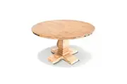 Divano Gloriosa Round Dining Table 135cm Pedestal Solid Mango Timber Wood - Honey Wash