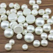 Ivory Pearl Acrylic Bread Half Drilled Flatback Cabachons Beads10mm~14mm Earring
