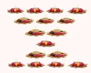 Set of 16 Assorted Mix Color Flower Design Metallic Diya Tea Light Candle Holder