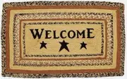 20" x 30" Welcome Rug Braided Tan Eco-Friendly Jute Black Stars Kettle Grove