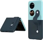 [HUOLUNGJIN] Slim Case Compatible with Huawei Pocket2,Fashion and Lightweight Design, Luxury Multicolor Adjustable Soft Wirstband Kickstand Shockproof Protective Case (Light Blue+Dark Blue)
