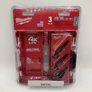 NEW Milwaukee 48-89-9221 3 pcs Jam-Free Step Drill Bit Set #1, #2 and #4