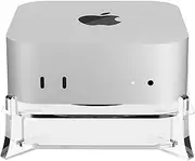 [CaSZLUTION] Mac mini M4 Stand with External SSD Storage Slot, Clear Acrylic Desktop Mount Holder for Mac mini M4/M4 Pro 2024, Enhanced Cooling, Easy Power Button Access & Desk Organization Design