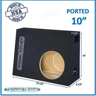 10" Single Vented Ported Sub Box Subwoofer Enclosure Speaker Box Ground Shaker