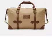 RM Williams Lindfield Duffle Bag Brown Canvas And Leather Lined Pockets NEW