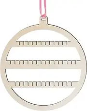 [generic] Round Earring Holder | Wooden Earring Rack with Three Functional Zones - Wall Mounted Earring Rack for Wife, Daughter, Girlfriend, Women, Ladies Earrings, Studs,