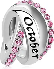 GMXLin January-December Months Colors Birthstone Happy Birthday Charm Compatible with Pandora Charms Bracelets