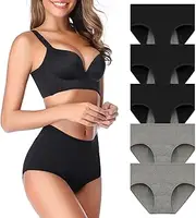 [OLIKEME] Underwear for Women Mid Waisted Soft Full Coverage Breathable Cotton Ladies Panties Briefs