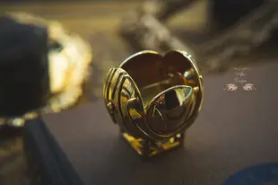 哈利周邊金色飛賊戒指盒擺件求婚精致創意盒子海水紋理支架