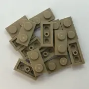 LEGO Parts Lot x (12) Ct ~ DARK TAN PLATE 1 x 2 ~ No# 3023 ~ Factory Fresh New