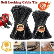 4"/6" Zip Ties Self-Locking UV Resistant Nylon Cable Tie Wraps Indoor & Outdoor