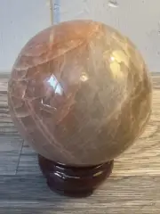 Moonstone Sphere | Brown-Gray | Shiny Flesh | 3.308 Inches | 1.856 Pounds