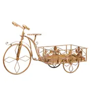 Antique Gold Metal Bicycle Display Christmas Decor Wrought Iron Material