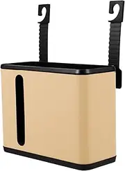 HEALLILY Car Seat Organizer Tissue Box Hanging Car Trash Can Back Seat Storage Organizer for Tissues Items Durable Stylish Car Accessory
