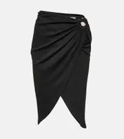 [Christopher Esber] Christopher Esber Ring-detail wrap skirt AU 10 black