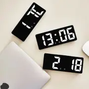Electronic LED Digital Alarm Clock with Large Display and Mirror Design