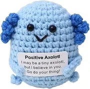 Axolotl Knitted Doll, Axolotl Crochet Plush Toy - Soft Crochet Animal With Paper |.