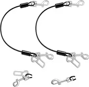 VavoPaw Dog Car Seat Belt, 16 Inch Chew Resistant Wire Dog Car Lead Seat Belt, Dog Lead with Buckles & Latch, Safety Harness for Small, Medium, Large Dog, Cat, Black, Pack of 2