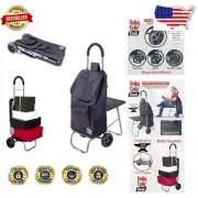 Versatile Foldable Trolley Dolly with Comfortable Seat - Perfect for Outdoor Use