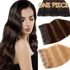Soft One Piece Real Remy Clip in Human Hair Extensions 3/4 Full Head 5clips Weft