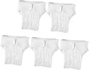 HAMPPLIES 5pcs Reusable Cotton Nappy Liners Soft Absorbent Cloth Diaper Insert for Everyday Use Months up for Home Travel Sleep White