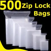 500x Clear Zip Lock Plastic Bags Resealable Reclosable Zipper Packing Storage