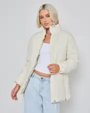 [Mooloola] Mooloola Women's Berlin Puffer Jacket in Cream Size 12 12 Cream