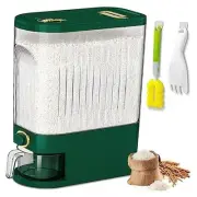 22 Lbs Rice Dispenser, Large Dry Food Storage Container with with Green