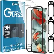 [T Tersely] [3+3 Pack] Screen Protector for Google Pixel 9 Pro XL with Camera Lens Protector & Installation tool,Fingerprint Compatible Case Friendly,HD Clear Tempered Glass- 3 Pack Each