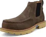 [Twisted X] Men's 4" Work Chelsea Boot, Moc Toe Nano Toe with CellStretch