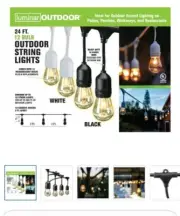 LUMINAR OUTDOOR 24' 12-Bulb Outdoor String Lights, Black - Excellent QUALITY