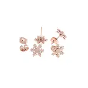 Rose Gold Stainless Steel Earrings - Snowflake Studs-10mm-2 Pieces 1 Pair -ER409