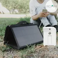 在飛比找松果購物優惠-ROOMMI多功能行動電源供應器小電寶 40W太陽能板充電板