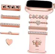10 pcs Watch Band Charms Decorative with Studs for Smartwatch Bands Compatible with Apple Watch