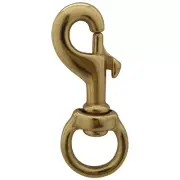 2 Brass Swivel Flag Snap Hooks 3" Flagpole Hardware Halyard Clips