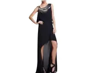 BCBGMAXAZRIA Beaded High Low Gown