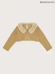 Monsoon Gold Baby Fluffy Collar Super-Soft Cardigan (AL8966) | $30 - $33