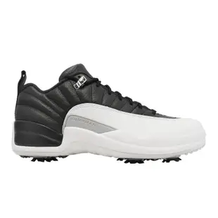 Nike 高爾夫球鞋 Air Jordan XII Low 男鞋 黑白 高球 Playoffs 12代 AJ DH4120-010